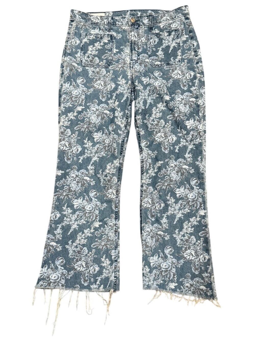 Gap x LoveShackFancy 70s Flare High Rise Floral Print Jeans Size 31